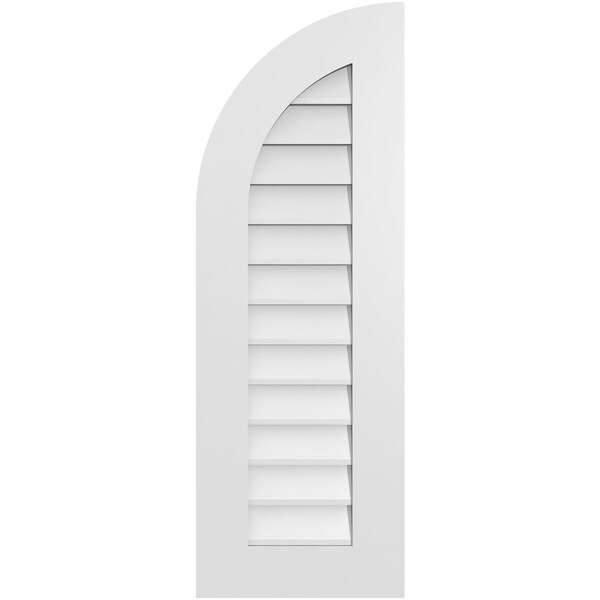 Ekena Millwork Quarter Round Top Left Surface Mount PVC Gable Vent w/ 3-1/2"W x 1"P Standard Frame, 14"W x 40"H GVPQL14X4001SN - main